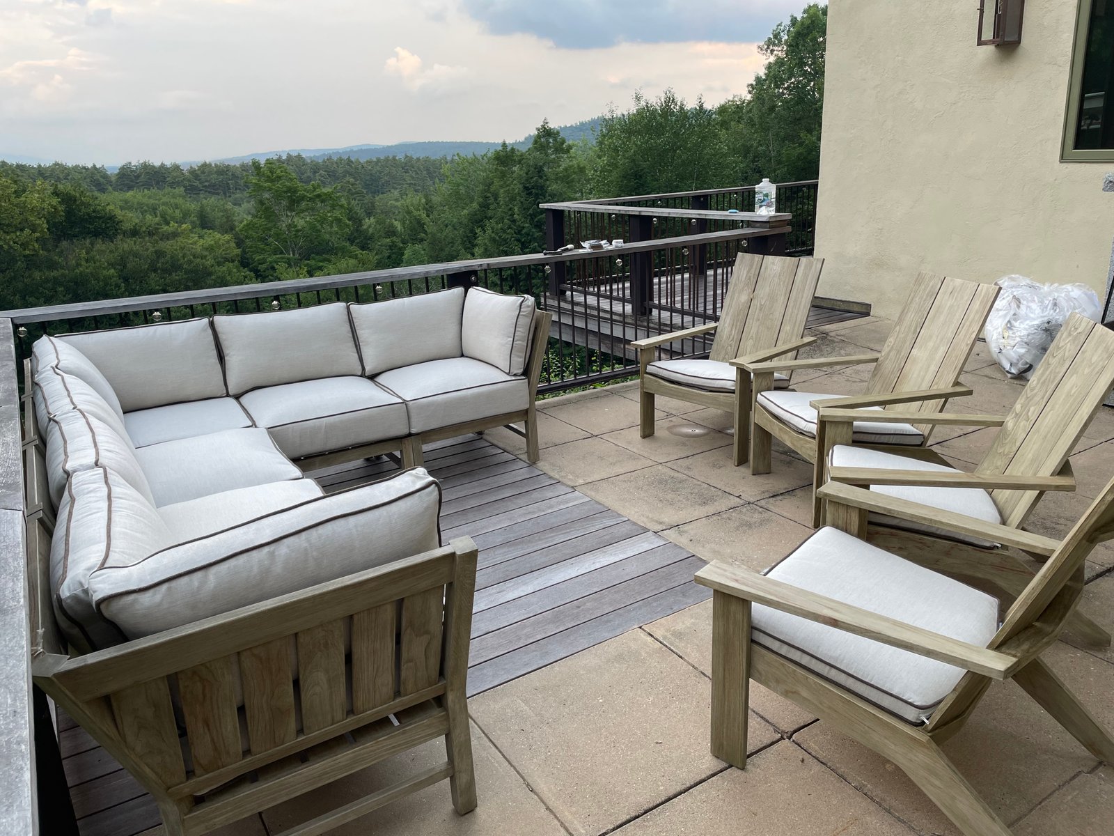 Outdoor patio furniture arranged neatly after white glove delivery